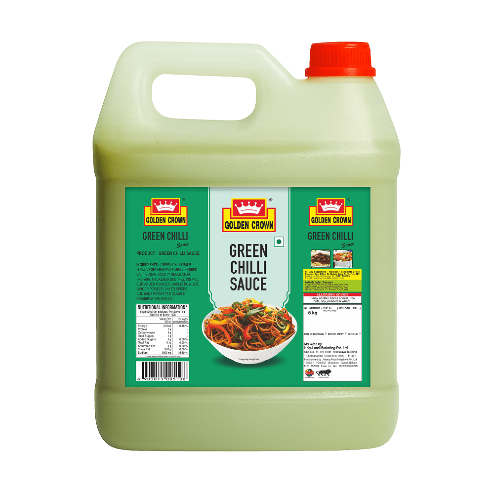 Golden Crown - Green Chilli Sauce - 5 KG - (Plastic Jar)