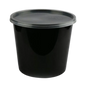 Khushi - Black Round Container with Lid, 2500 ml (Pack of 50)