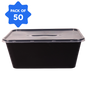 Bhagwati - Rectangle Container 14-1000 ml- Black with Lid - (Pack of 50)
