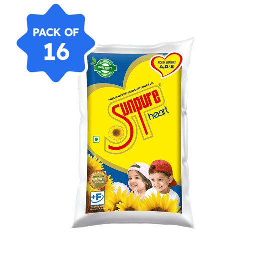 Sunpure - Refined Sunflower Oil - 1 L Pouch (Pack of 16)