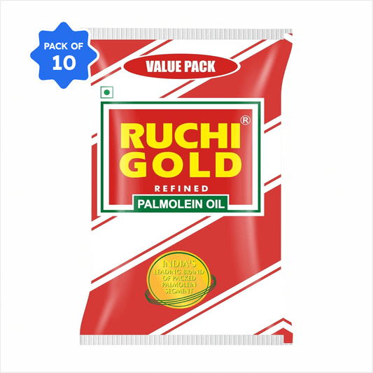 Ruchi Gold - Refined Palmolein Oil - 750 gm Pouch - (Pack of 10)